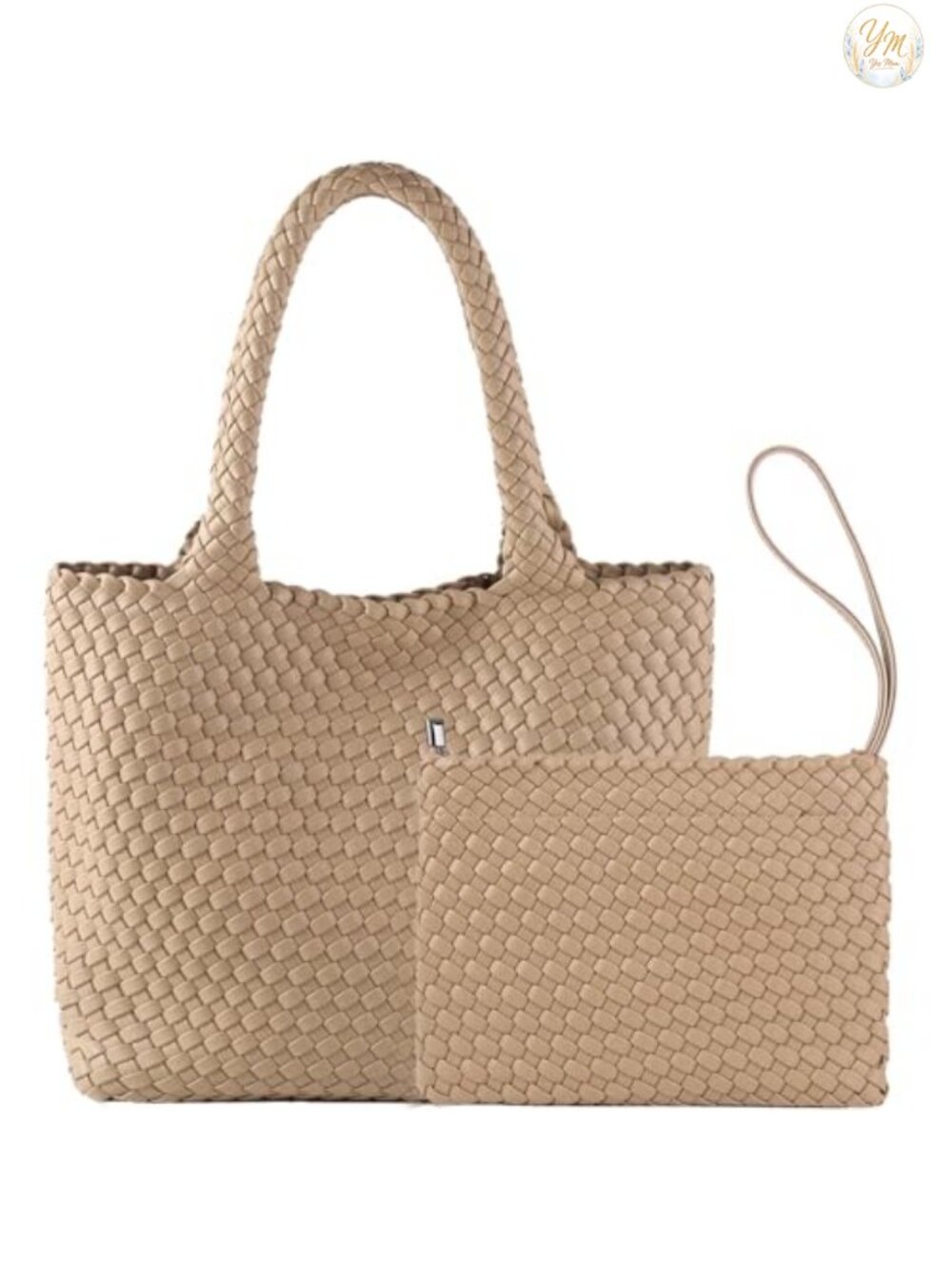 Faux Leather Woven Tote Shoulder Bag Large Capacity Vegan Leather Shopper